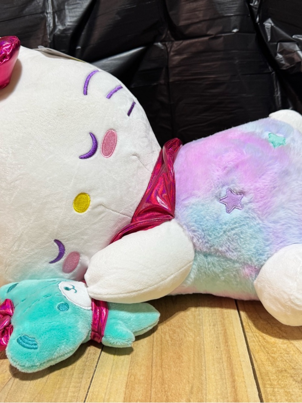 Plush hello kitty Cuddle Toy - Multicolor Pastel